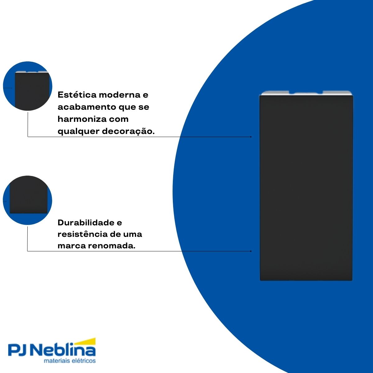 Modulo Interruptor Intermediário 1 Modulo 16A 250V Preto Origen - Abb