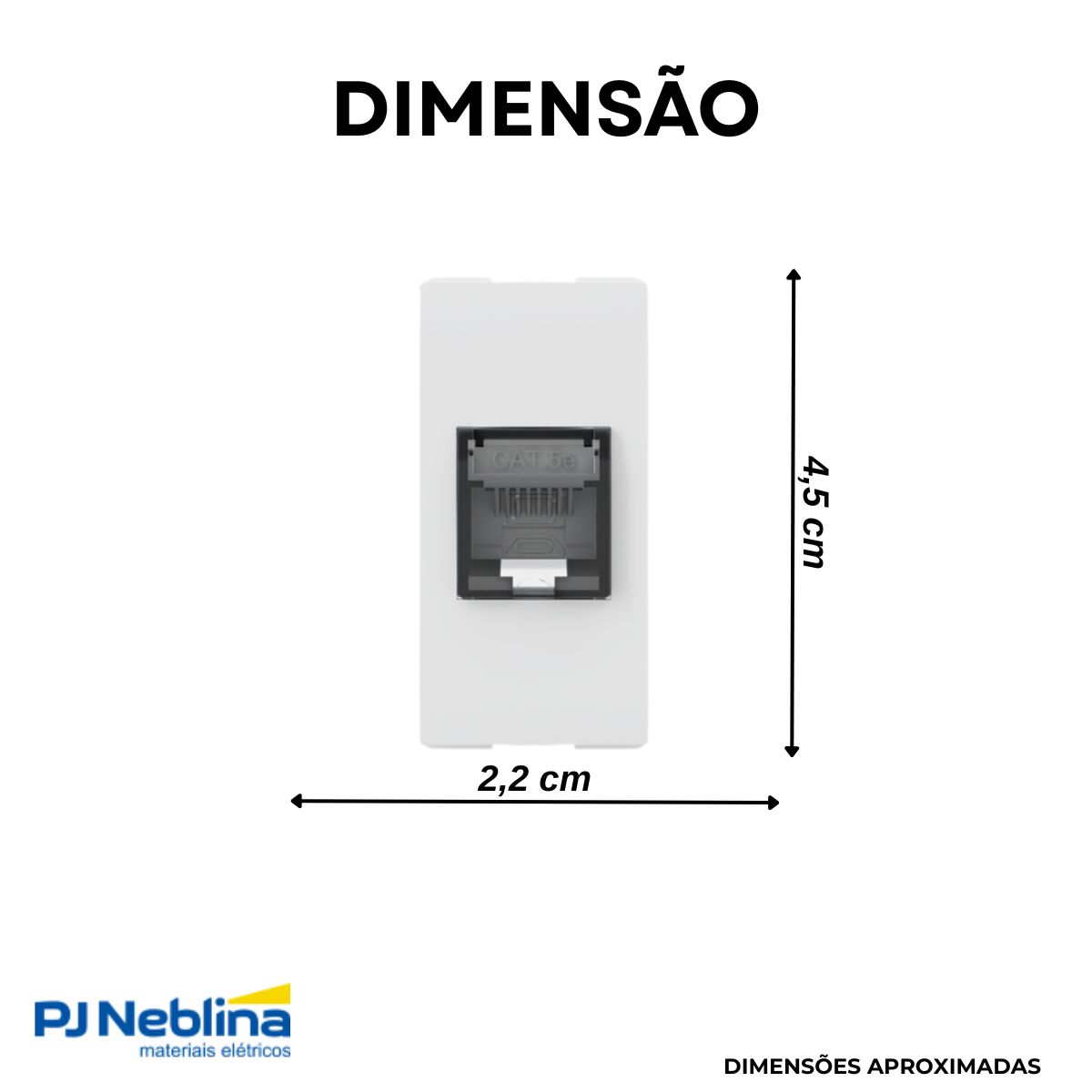 Módulo Tomada Rede Rj45 Cat5E (8 Fios) 1 Módulo Branco Origen - Abb