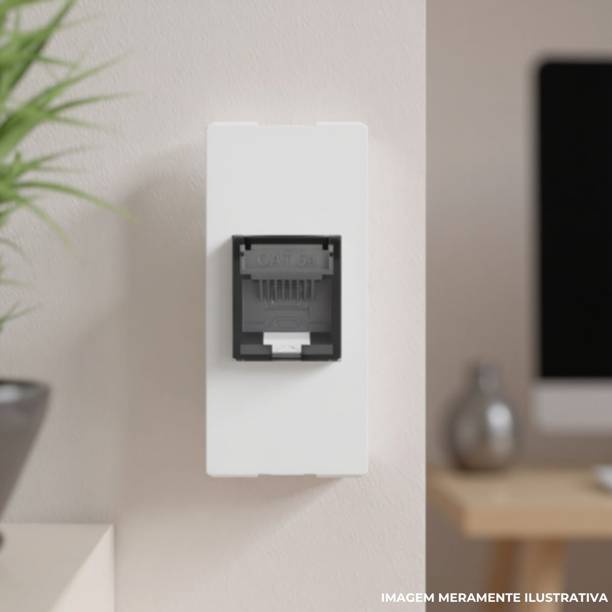Módulo Tomada Rede Rj45 Cat5E (8 Fios) 1 Módulo Branco Origen - Abb