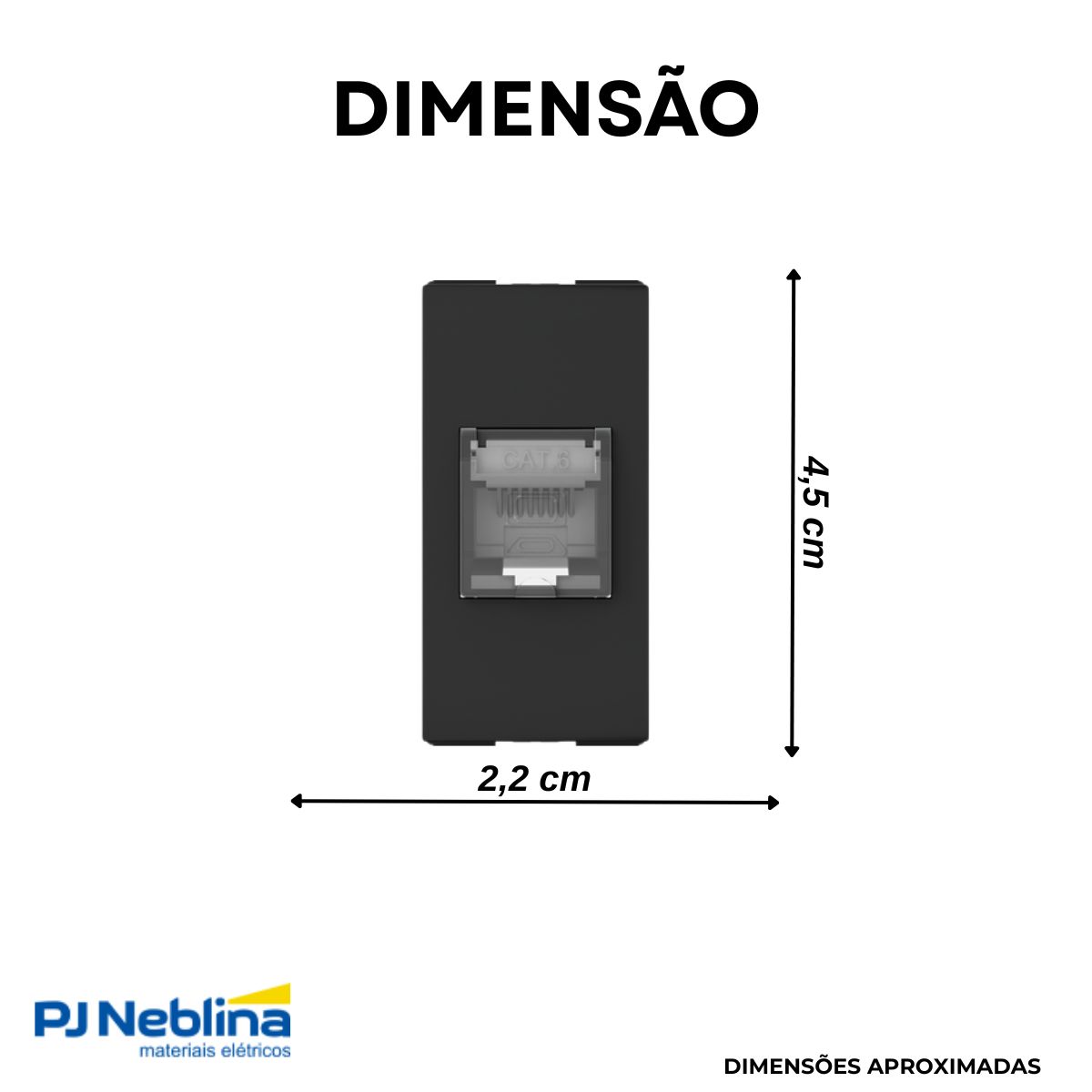Modulo Tomada Rede Rj45 Cat6 (8 Fios) 1 Modulo Preto Origen - Abb