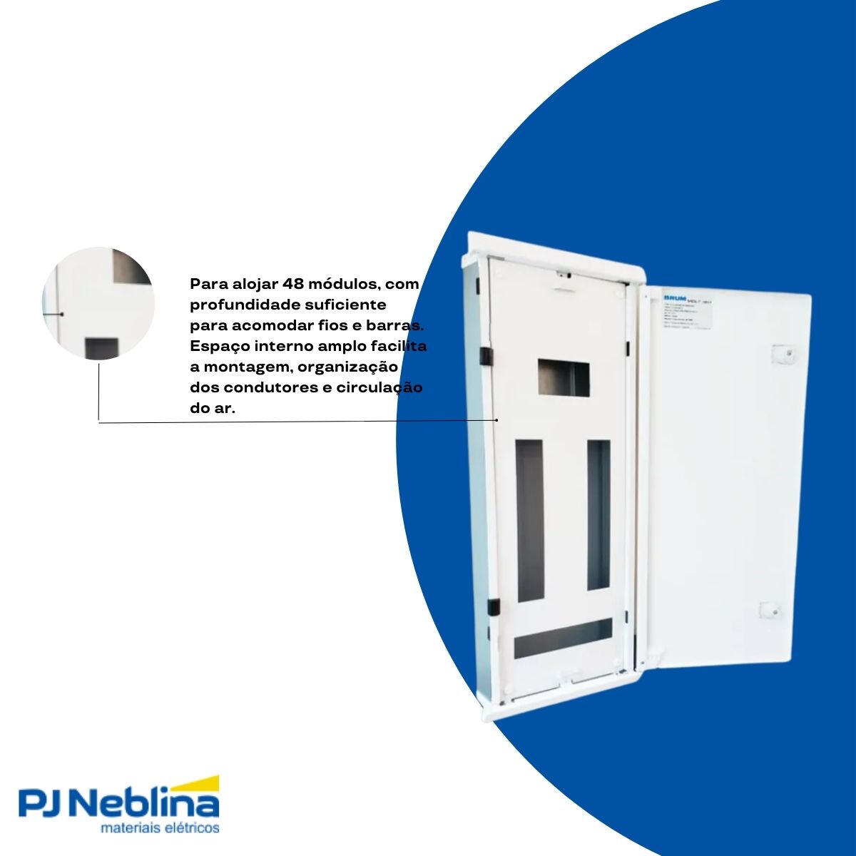 Quadro Distribuição Embutir V16048E 48 Disjuntores 160A Branco Brum