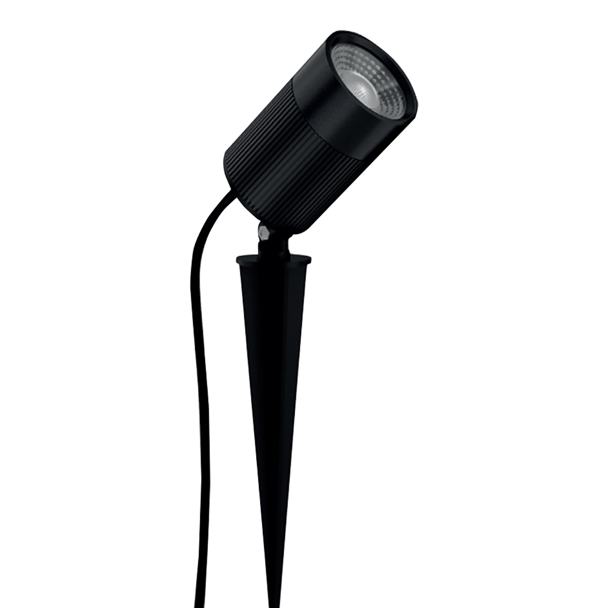 Luminária Espeto Led Jardim Redondo Preto 10W Bivolt Luz Verde 80x54mm Avant