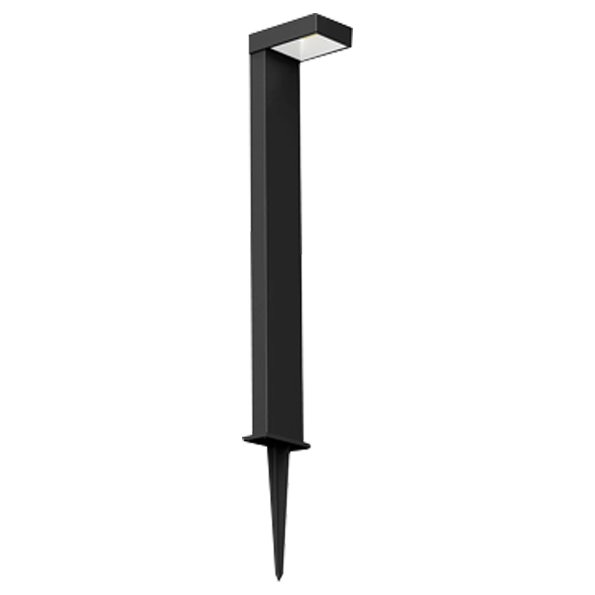 Luminária Espeto Led Jardim Quadrado Preto 10W Bivolt 3000K Luz Amarela 800Lm 140x83mm Avant
