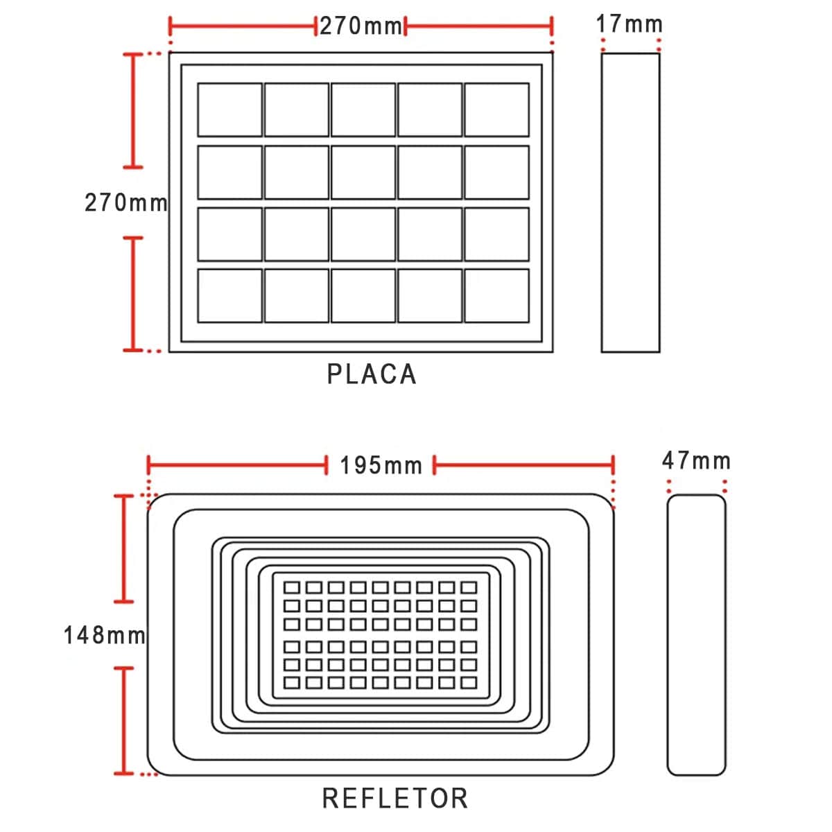 Refletor Solare Led Com Sensor Preto 25W Luz Branca 450Lm - Avant
