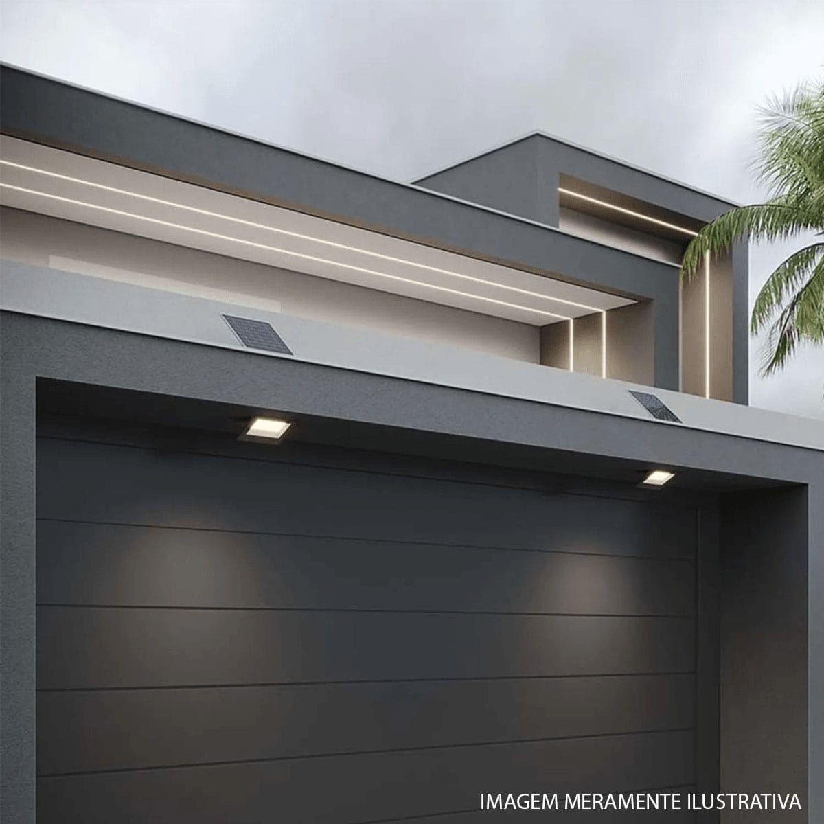 Luminária Refletor Solare Led Preto 200W 6500K Luz Branca 2250Lm Com Painel Avant