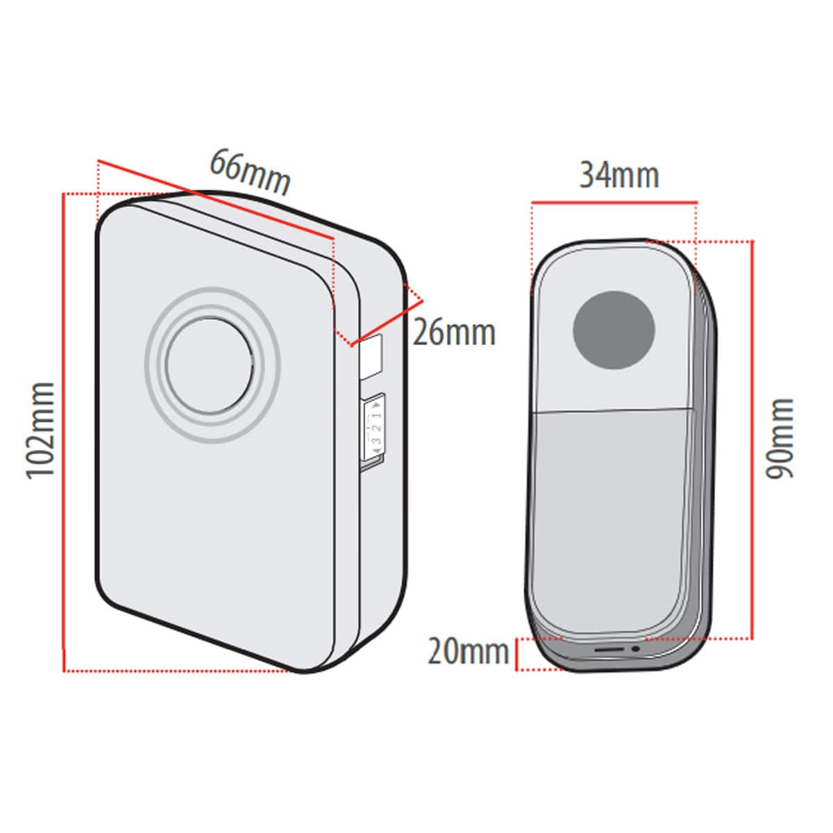 Campainha Eletrônica Sem Fio Branco 2x Pilhas AA 32 Toques Policarbonato Avant