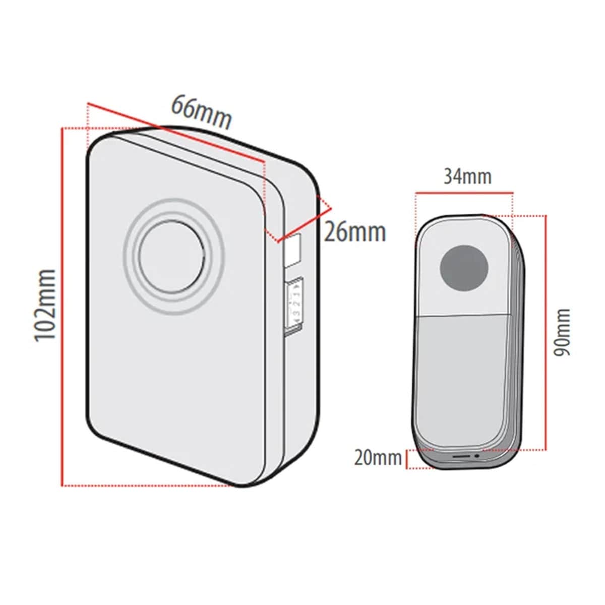 Campainha Eletrônica Sem Fio Preto 2x Pilhas AA 32 Toques Policarbonato Avant