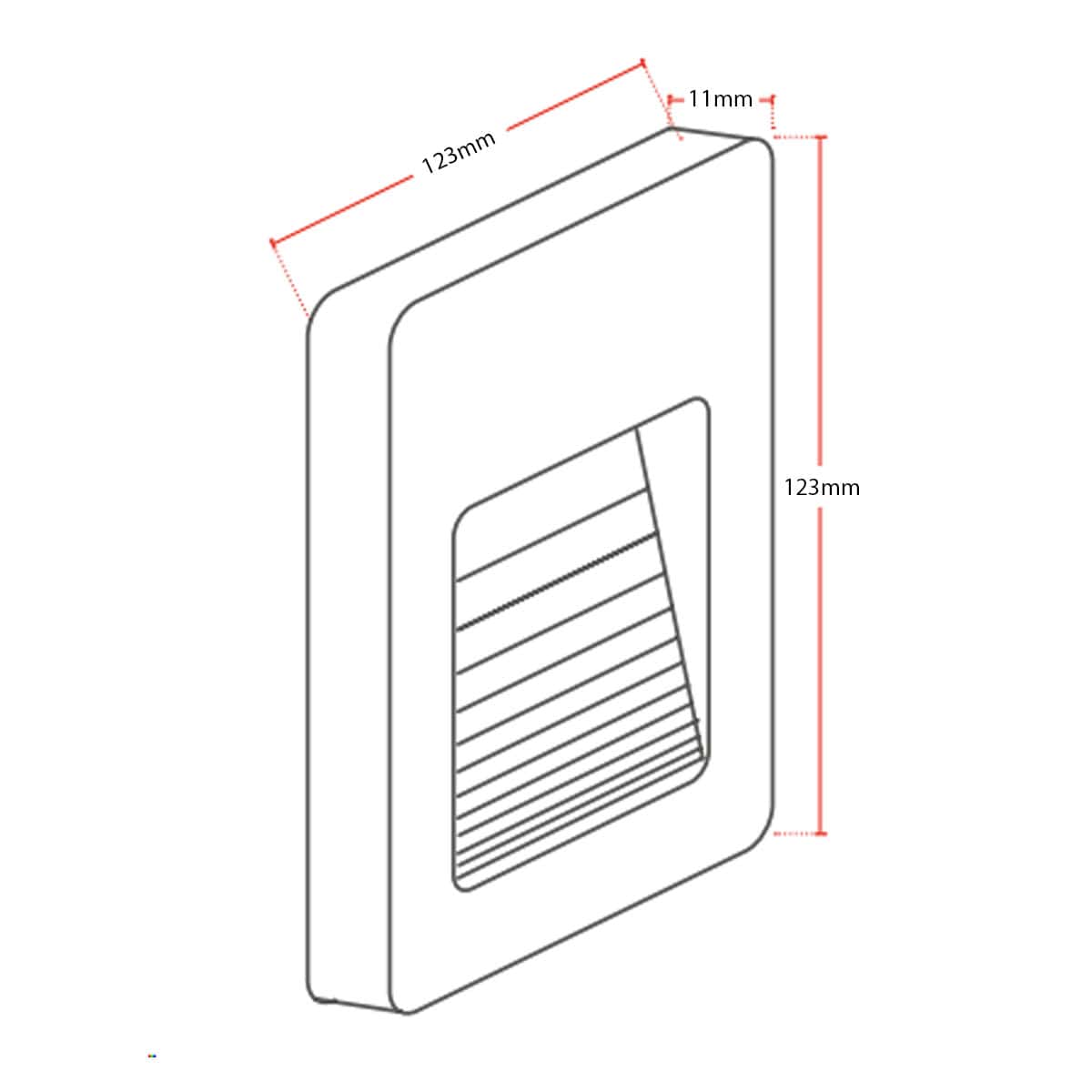 Luminária Balizador Led Embutir Quadrado Branco 2W Bivolt 3000K Luz Amarela 120Lm 25000H Avant