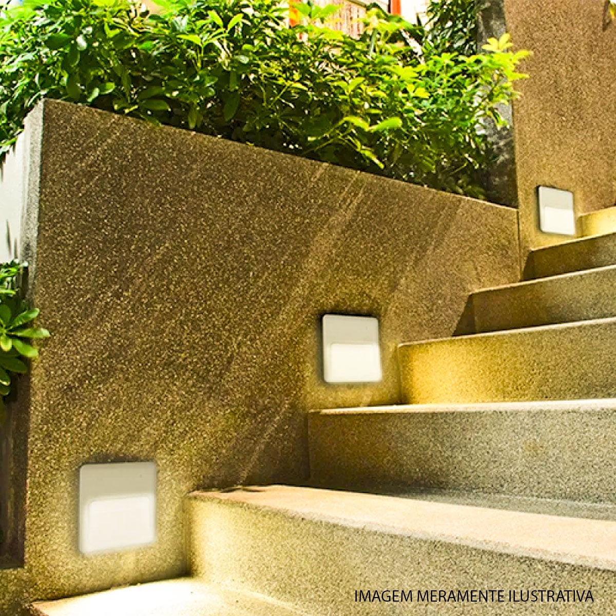 Luminária Balizador Led Embutir Quadrado Branco 2W Bivolt 3000K Luz Amarela 120Lm 25000H Avant