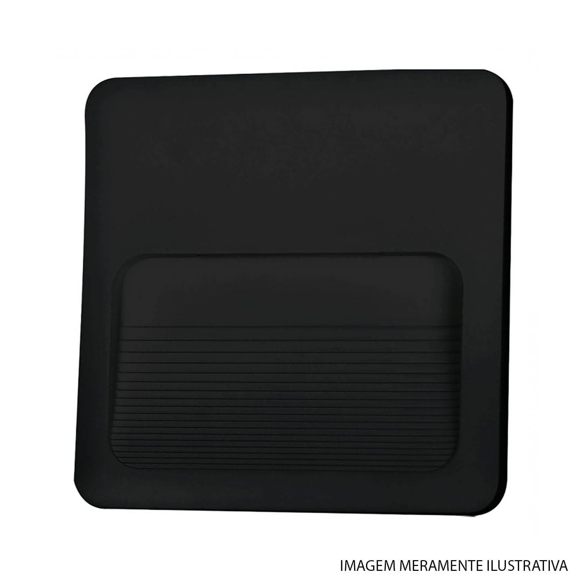 Luminária Balizador Led Embutir Quadrado Preto 2W Bivolt 6500K Luz Branca 120Lm 123x123x11mm Avant