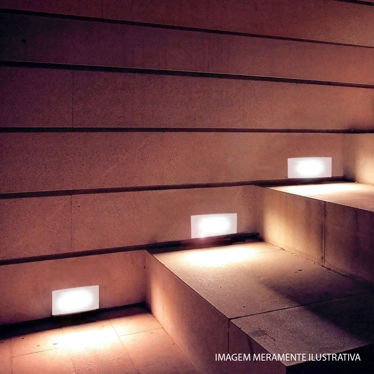 Luminária Balizador Led Embutir Quadrado Preto 2W Bivolt 6500K Luz Branca 120Lm 123x123x11mm Avant