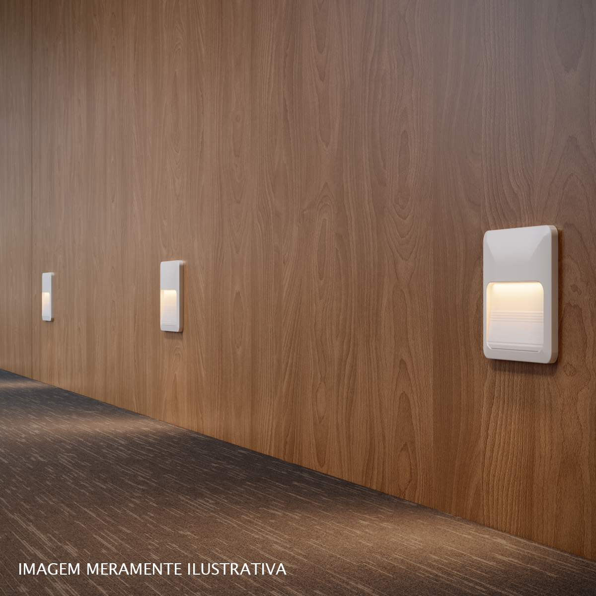 Luminária Balizador Led Embutir Quadrado Branco 2W Bivolt 2700K Luz Amarela 140Lm 120x120x20mm Avant