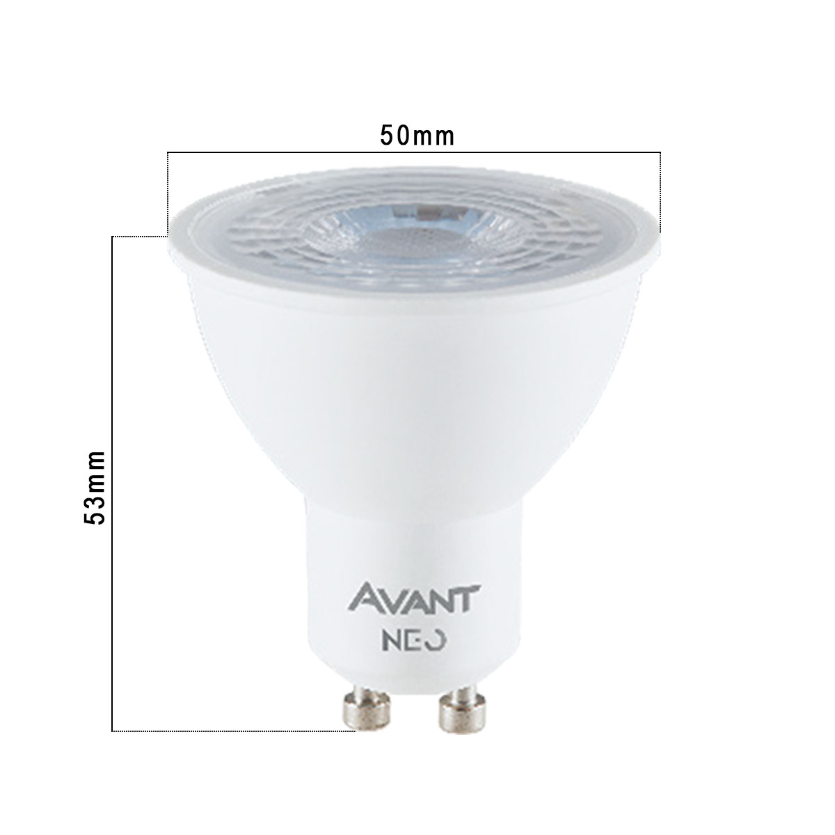 Lâmpada Led Dicróica Par16 5W Bivolt Gu10 2700K-6500L Luz Amarela/Neutra/Branca 450Lm 38G Avant