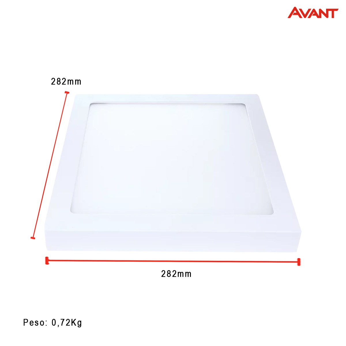 Luminária Painel Led Sobrepor Inteligente Wifi Branco 24W Bivolt 2700K-6500K 1680Lm Avant