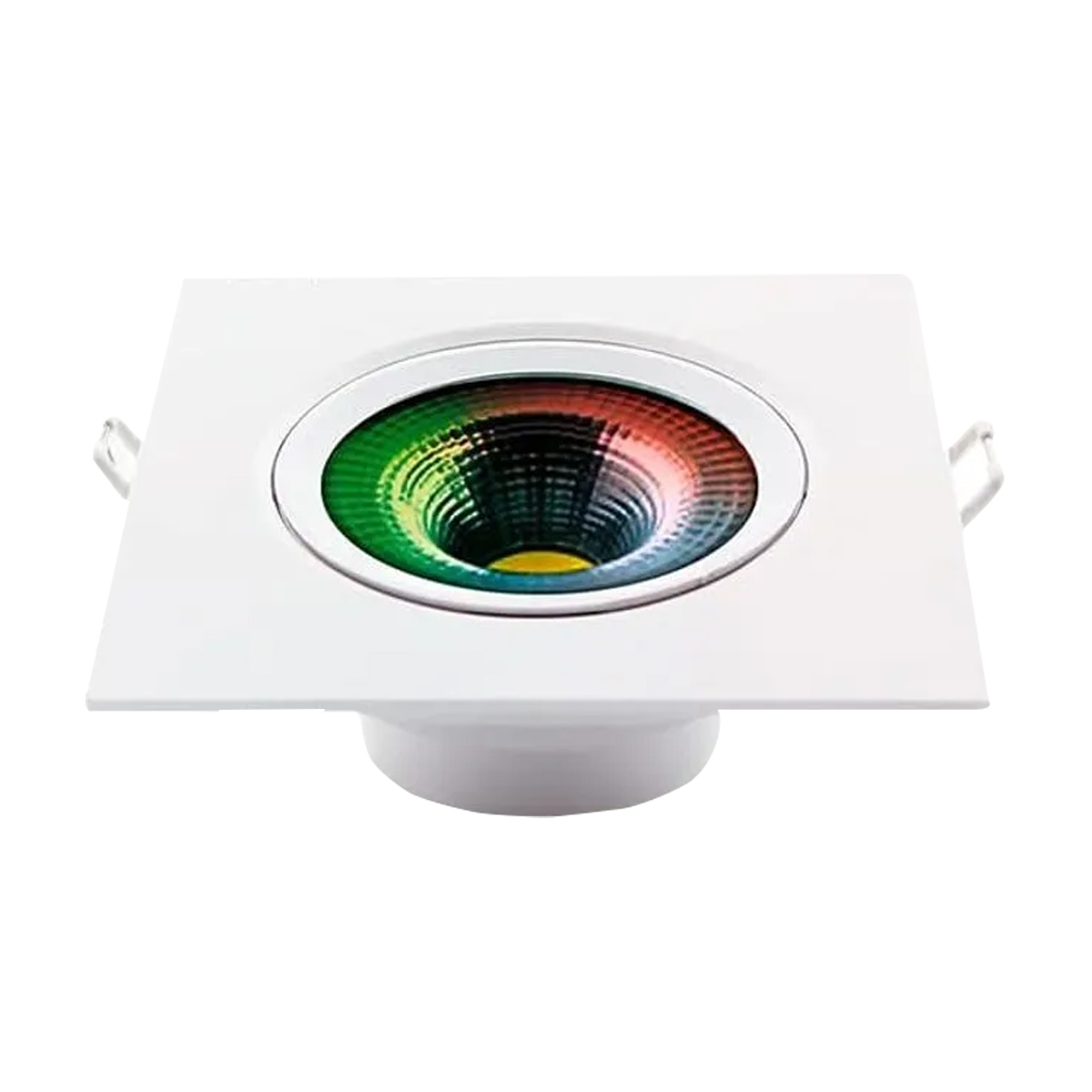 Luminária Spot Led Embutir Quadrado Branco 5W Bivolt 2700K-6500K/Rgb Luz Amarela/Neutra/Branca/Colorida 350Lm Difusor Policarbonato Avant