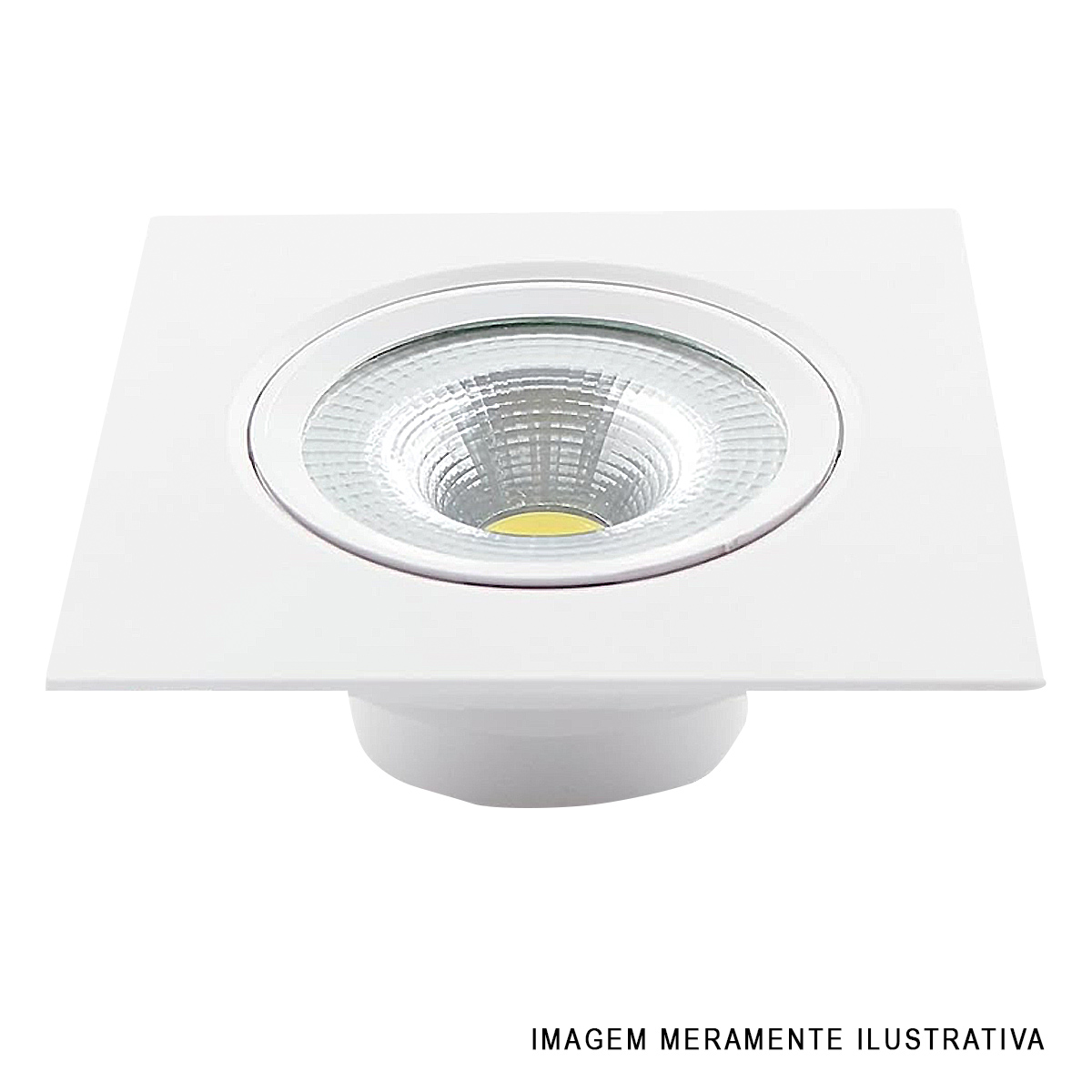 Luminária Spot Led Embutir Quadrado Branco 5W Bivolt 2700K-6500K/Rgb Luz Amarela/Neutra/Branca/Colorida 350Lm Difusor Policarbonato Avant