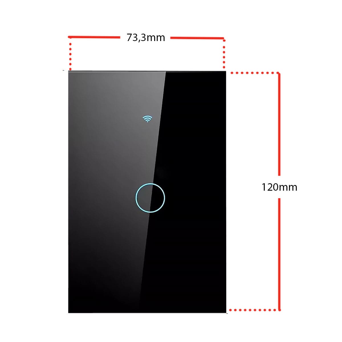Interruptor Inteligente Smart Wifi Touch 1 Botão 10A Bivolt 4x2 Preto Neo Com Comando Voz Alexa/Google Avant