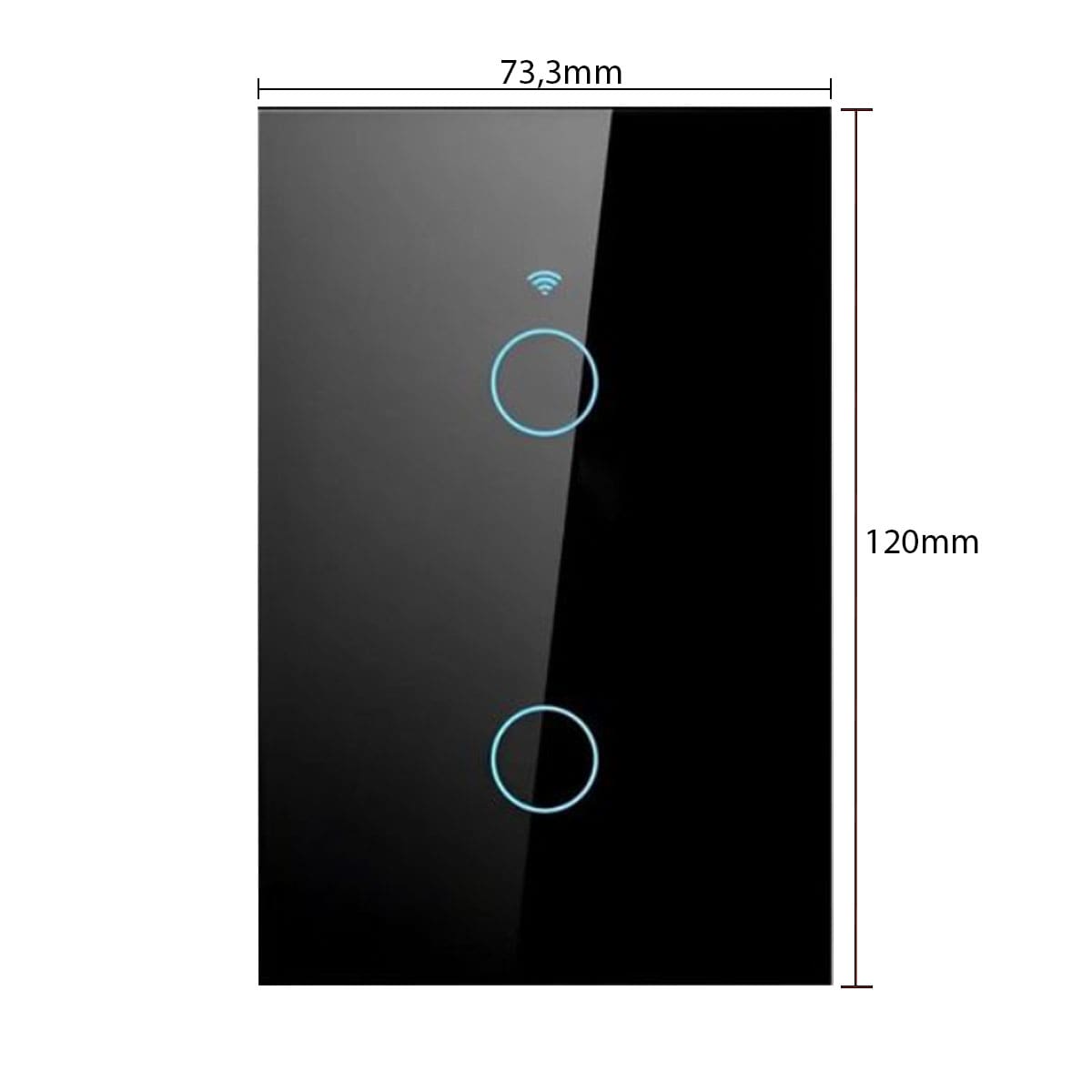 Interruptor Inteligente Smart Wifi Touch 2 Botões 10A Bivolt 4x2 Preto Neo Com Comando Voz Alexa/Google Avant