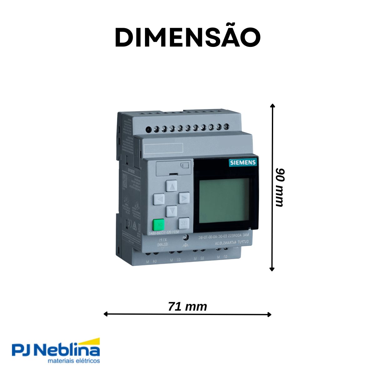 Controlador Clp Entrada/Saída Digital 8Ed/4Sd Ethernet 24Vca/Cc 24Rce Logo C/Display - Siemens