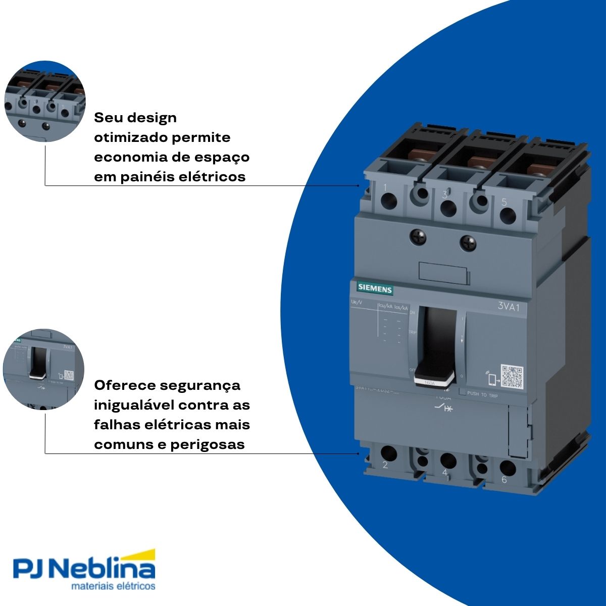 Disjuntor Caixa Moldada Tripolar 40A 16Ka 415V 50/60Hz - Siemens