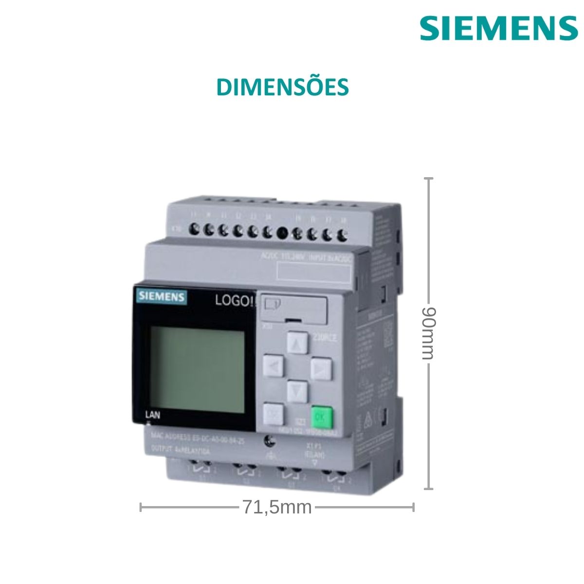 Controlador Clp Entrada/Saída Digital 230Rce Logo Com Display - Siemens