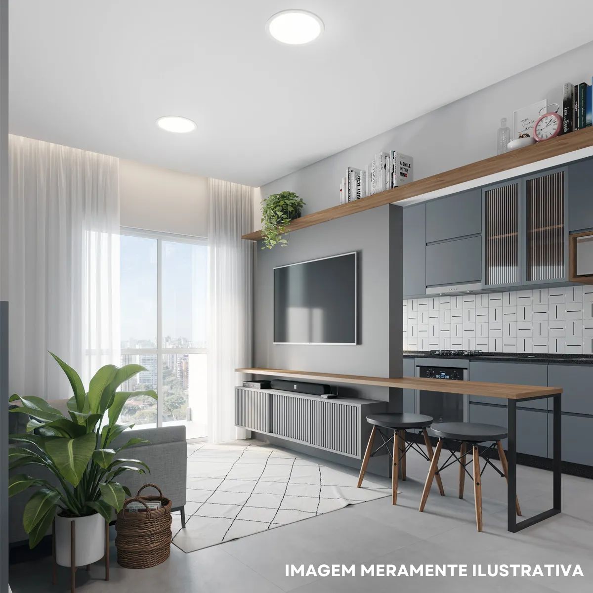 Luminária Painel Led Embutir Redondo Branca 6W Bivolt 3000K Branco Quente 360Lm Dif Policarbonato - Avant