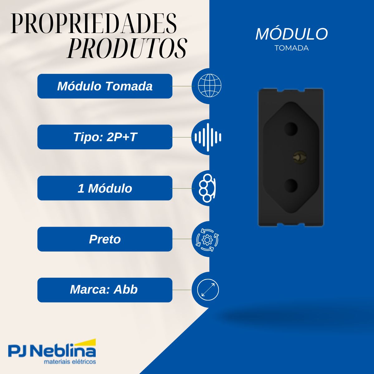 Modulo Tomada 2p+t 1 Mod 10a 250v Pt Origen