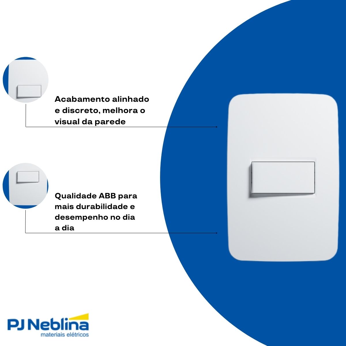 Conjunto 1 Interruptor Simples Horizontal 16A 250V C/Placa 4X2 Branco Origen - Abb