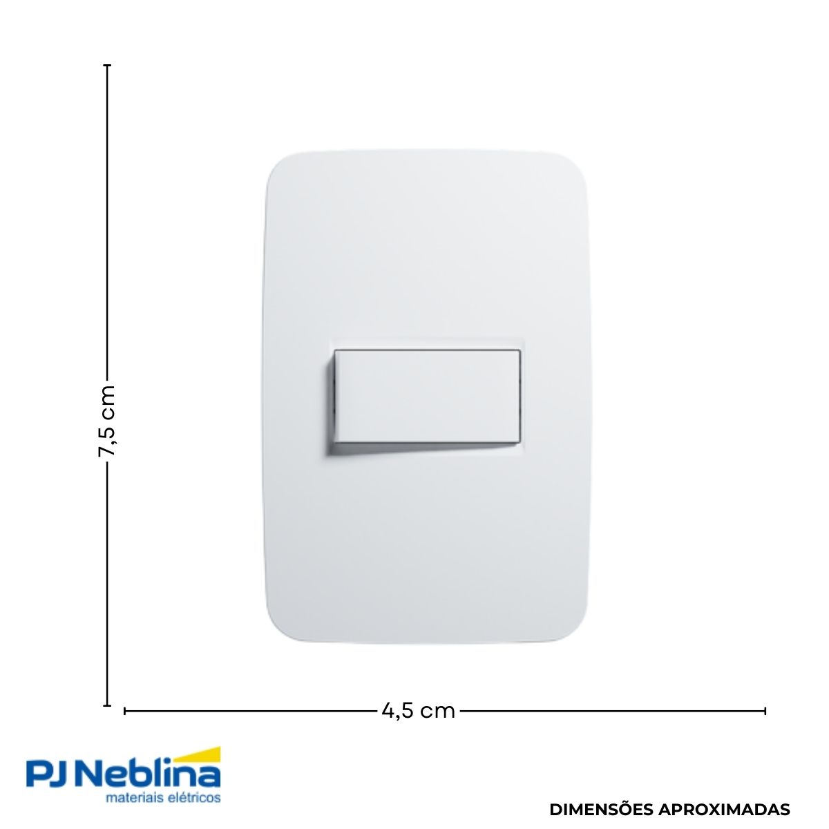 Conjunto 1 Interruptor Simples Horizontal 16A 250V C/Placa 4X2 Branco Origen - Abb
