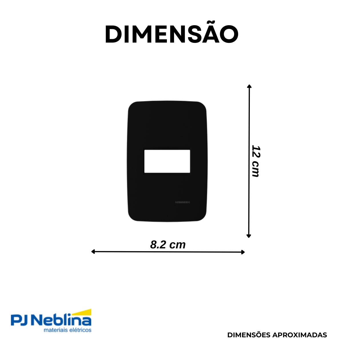 Placa Acabamento 4X2 1 Posto Horizontal Preto Origen - Abb