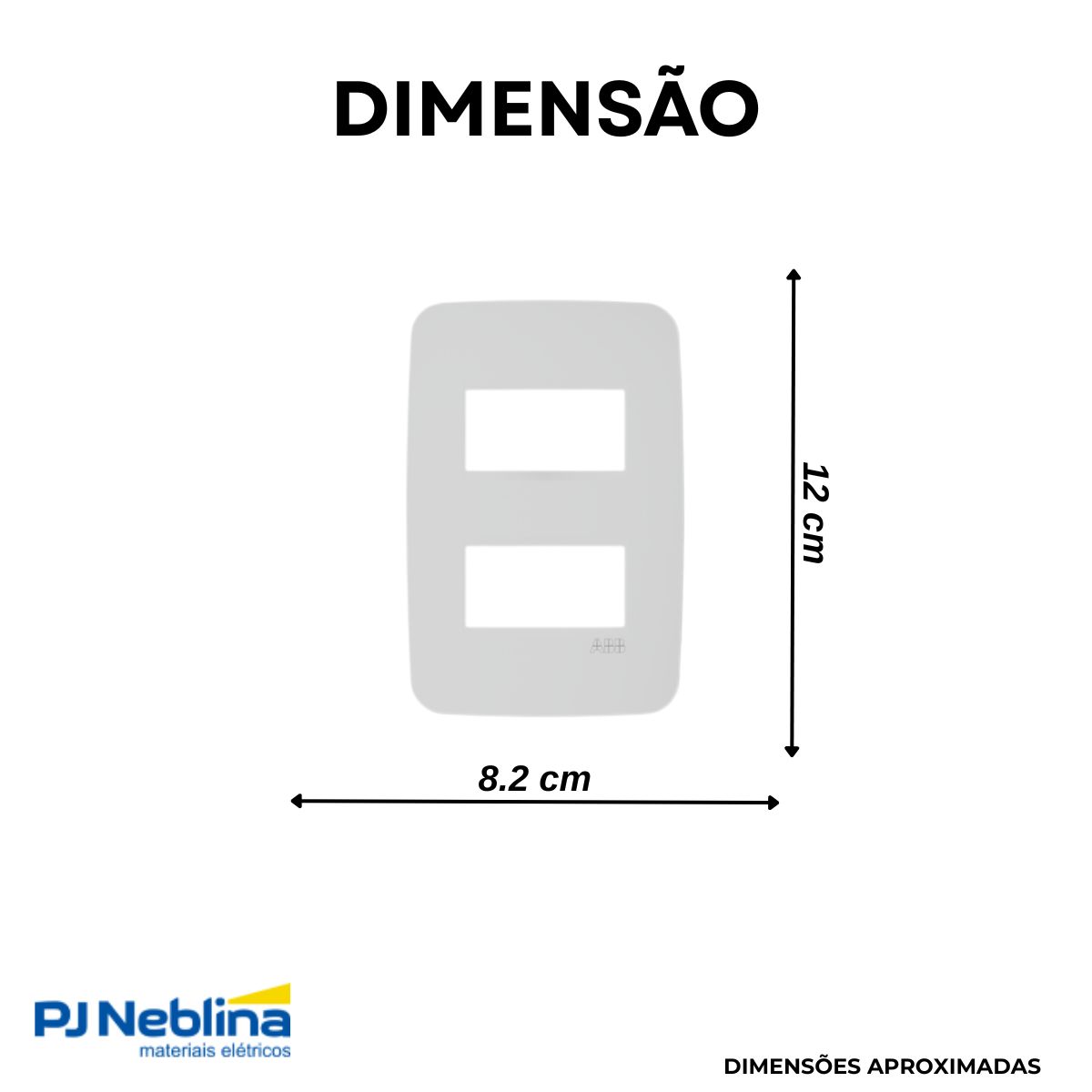 Placa Acabamento 4X2 2 Postos Horizontal Branco Origem - Abb