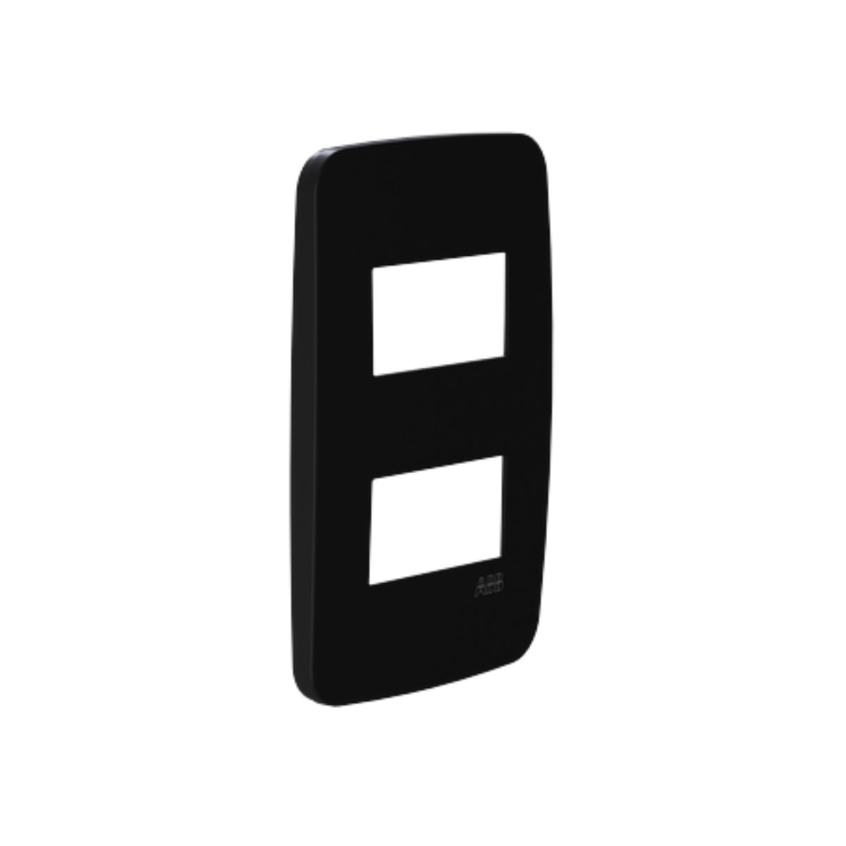 Placa Acabamento 4X2 2 Postos Horizontal Preto Origen - Abb