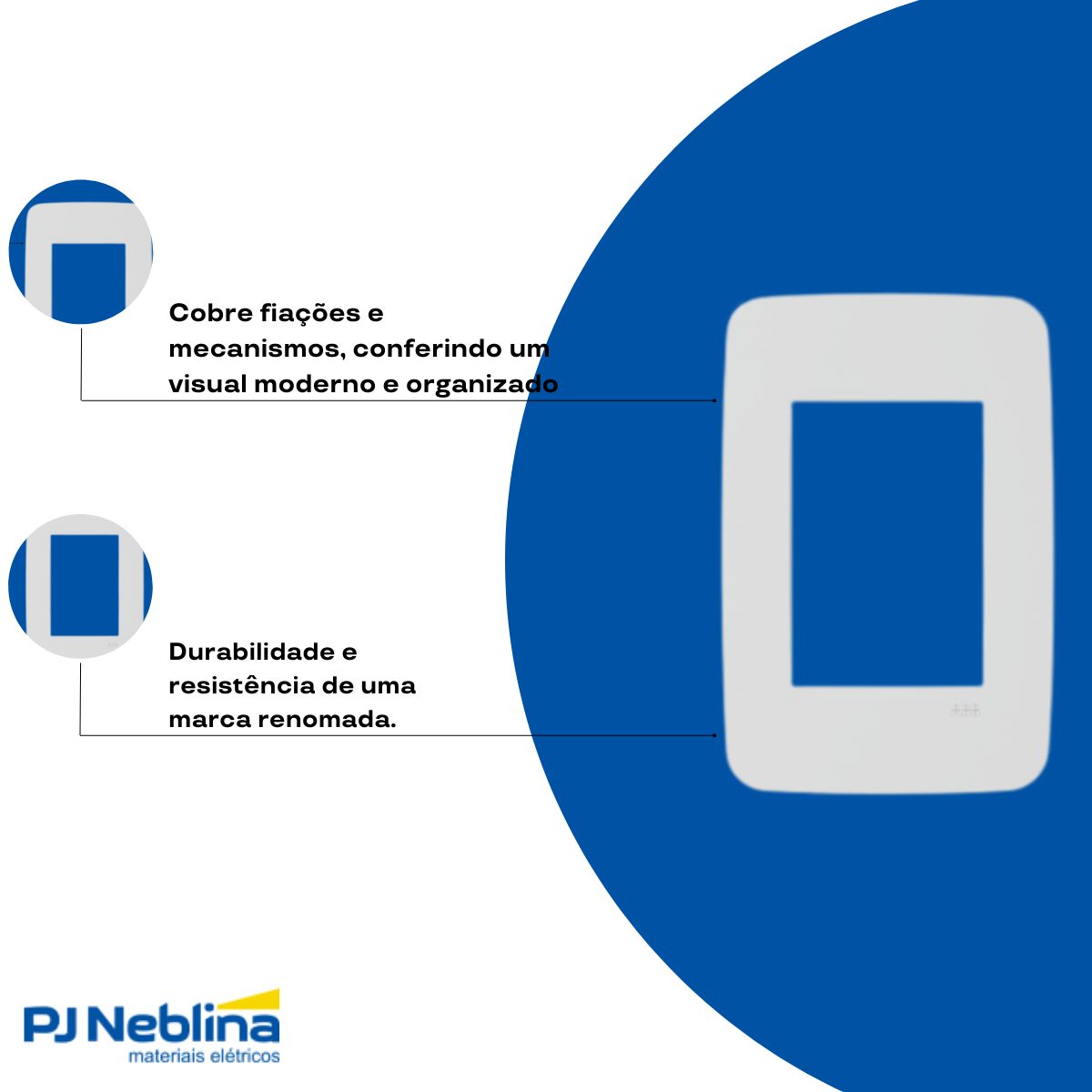 Placa Acabamento 4X2 3 Postos Branco Origen - Abb