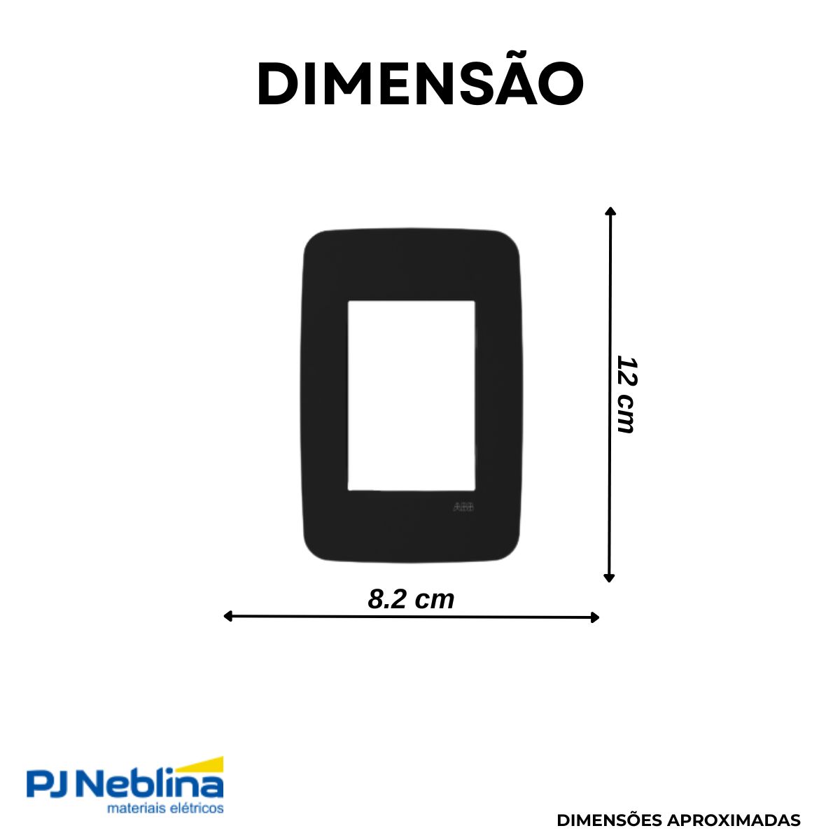 Placa Acabamento 4X2 3 Postos Preto Origen - Abb