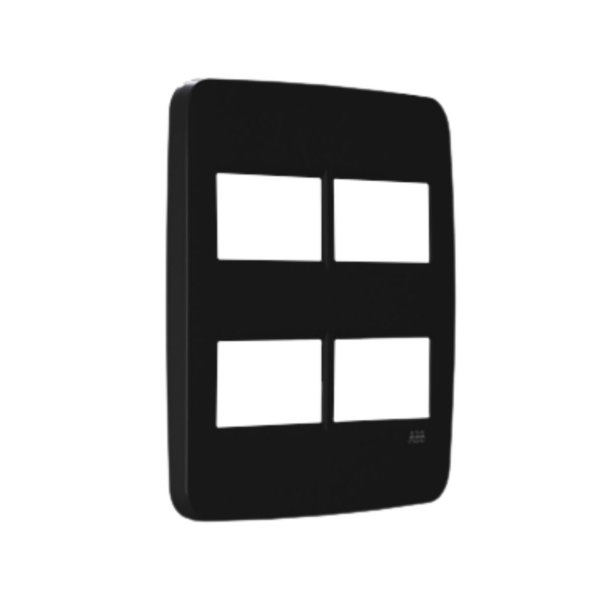 Placa Acabamento 4X4 4 Postos Separados Preto Origen - Abb