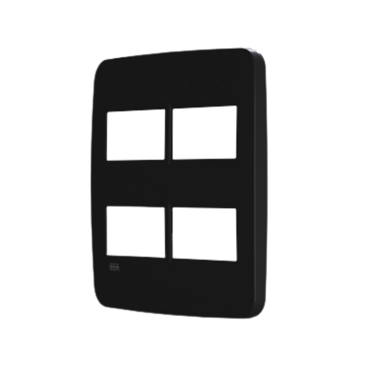 Placa Acabamento 4X4 4 Postos Separados Preto Origen - Abb