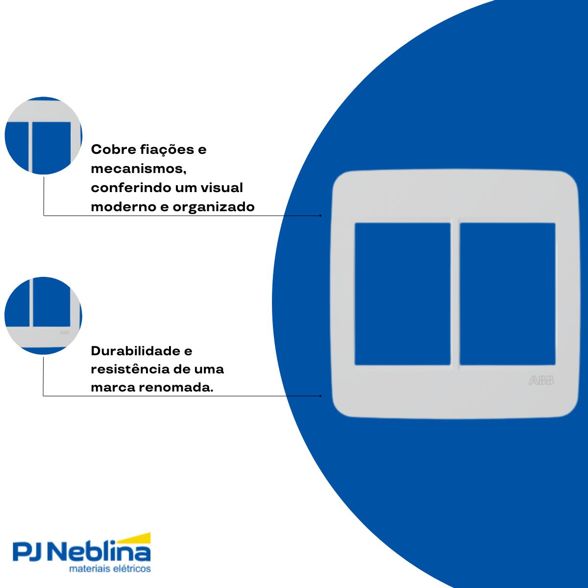 Placa Acabamento 4X4 6 Postos Branco Origen - Abb