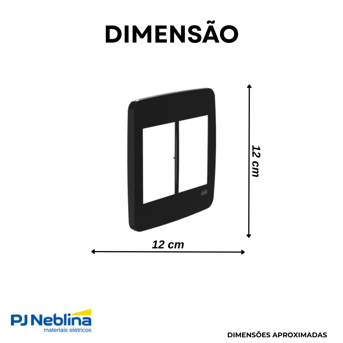 Placa Acabamento 4X4 6 Postos Preto Origen - Abb
