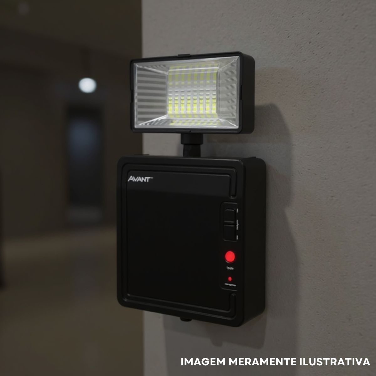 Luminária Emergência Led 1 Farol Sobrepor 2W Bivolt 6000K Branco Frio 300Lm 4H Ip20 Preto - Avant