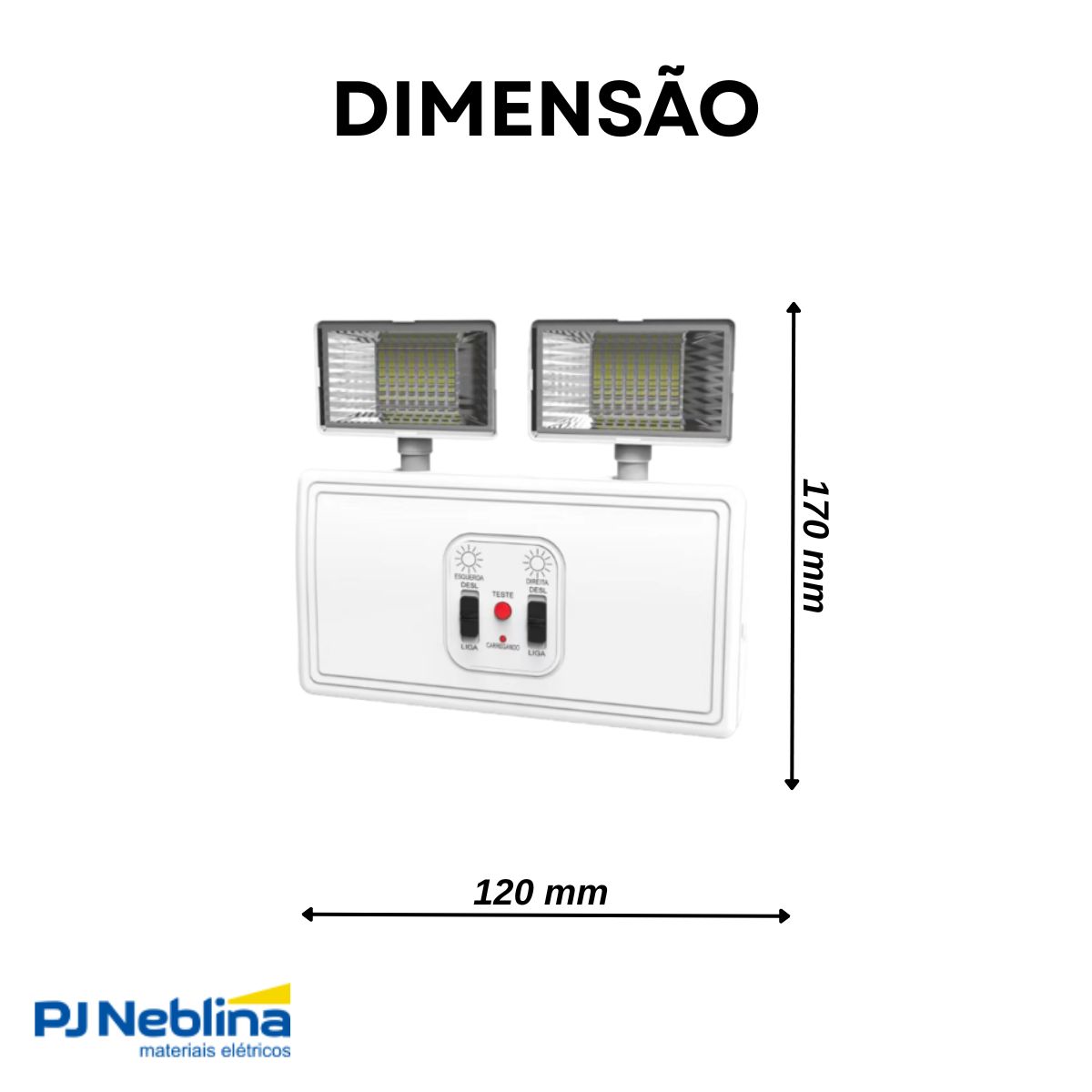 Luminária Emergência Led 2 Faróis Sobrepor 5W Bivolt 6000K Branco Frio 600Lm 4H Ip20 - Avant