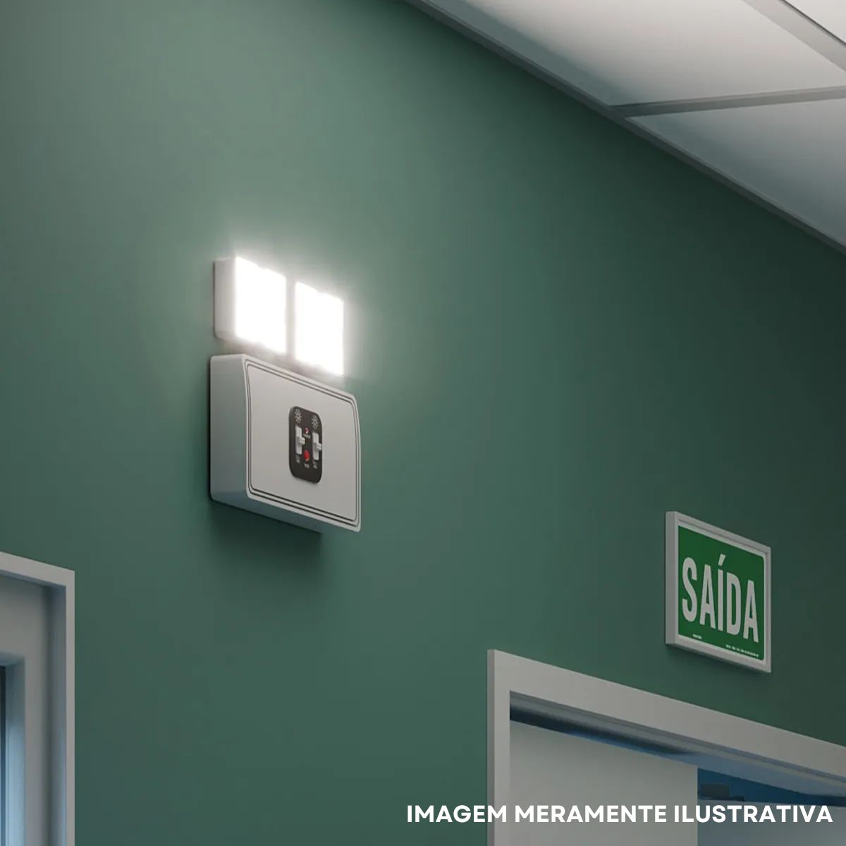 Luminária Emergência Led 2 Faróis Sobrepor 18W Bivolt 6000K Branco Frio 3000Lm 4H Ip20 - Avant