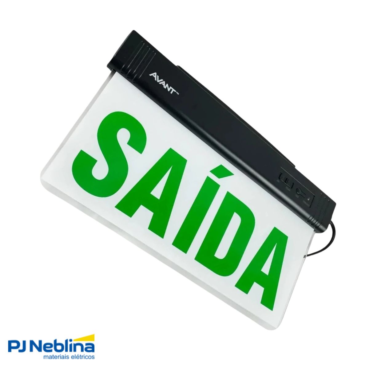 Luminária Emergência Led Balizam Sobrepor Saída 1W Bivolt Vd 30Lm 4H Ip20 Preto - Avant