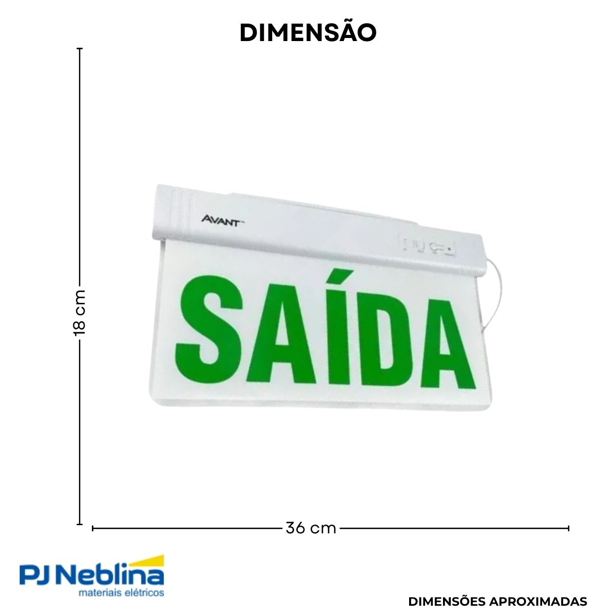 Luminária Emergência Led Balizam Sobrepor Saída 1W Bivolt Vd 40Lm 4H Ip20 - Avant