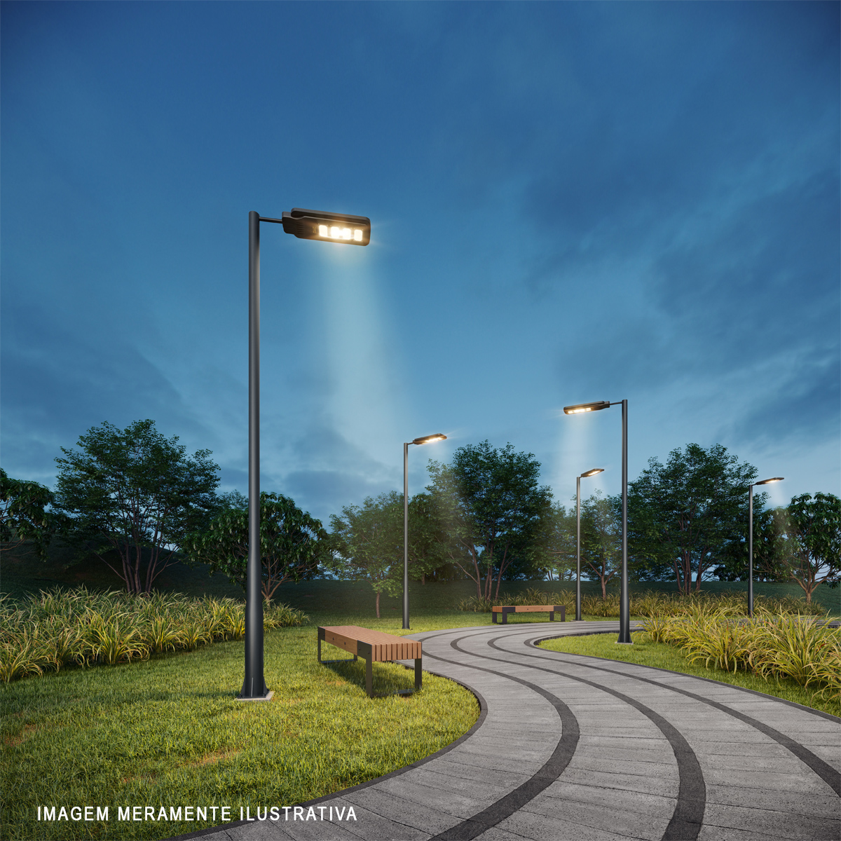 Luminária Pública Solare Led Preto 40W 6500K Luz Branca 600Lm Difusor Plástico Ip65 Com Controle Remoto Avant