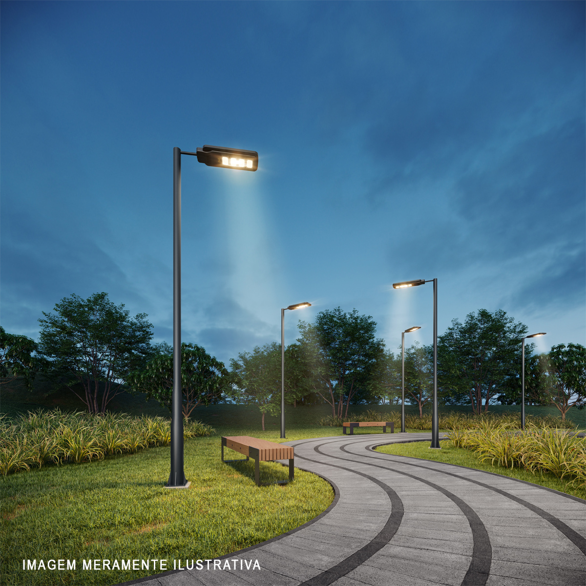 Luminária Pública Solare Led Preto 120W 6500K Luz Branca 1800Lm Difusor Plástico Ip65 Com Controle Remoto Avant