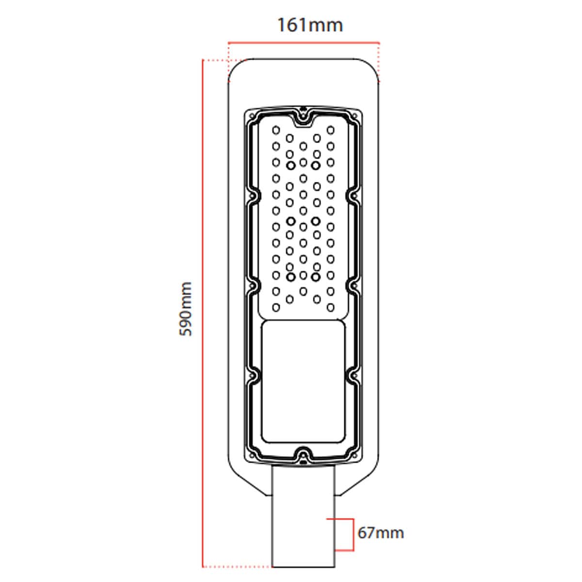 Luminária Pública Led Cinza 150W Bivolt 6500K Luz Branca 18000Lm Difusor Policarbonato Com Tomada 3 Pólos Ip66 Avant