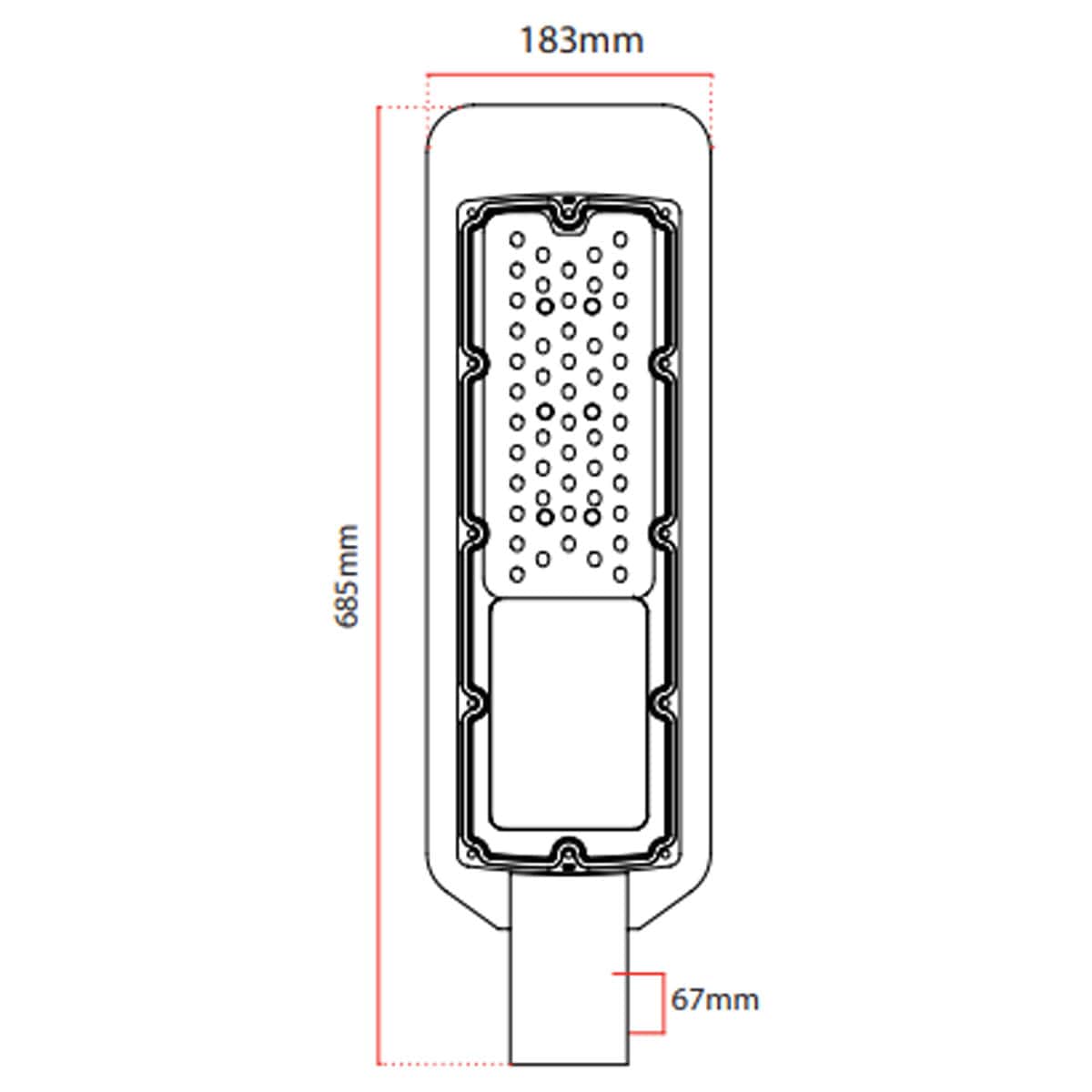 Luminária Pública Led Cinza 200W Bivolt 6500K Luz Branca 24000Lm Difusor Policarbonato Com Tomada 3 Polos Ip66 Avant