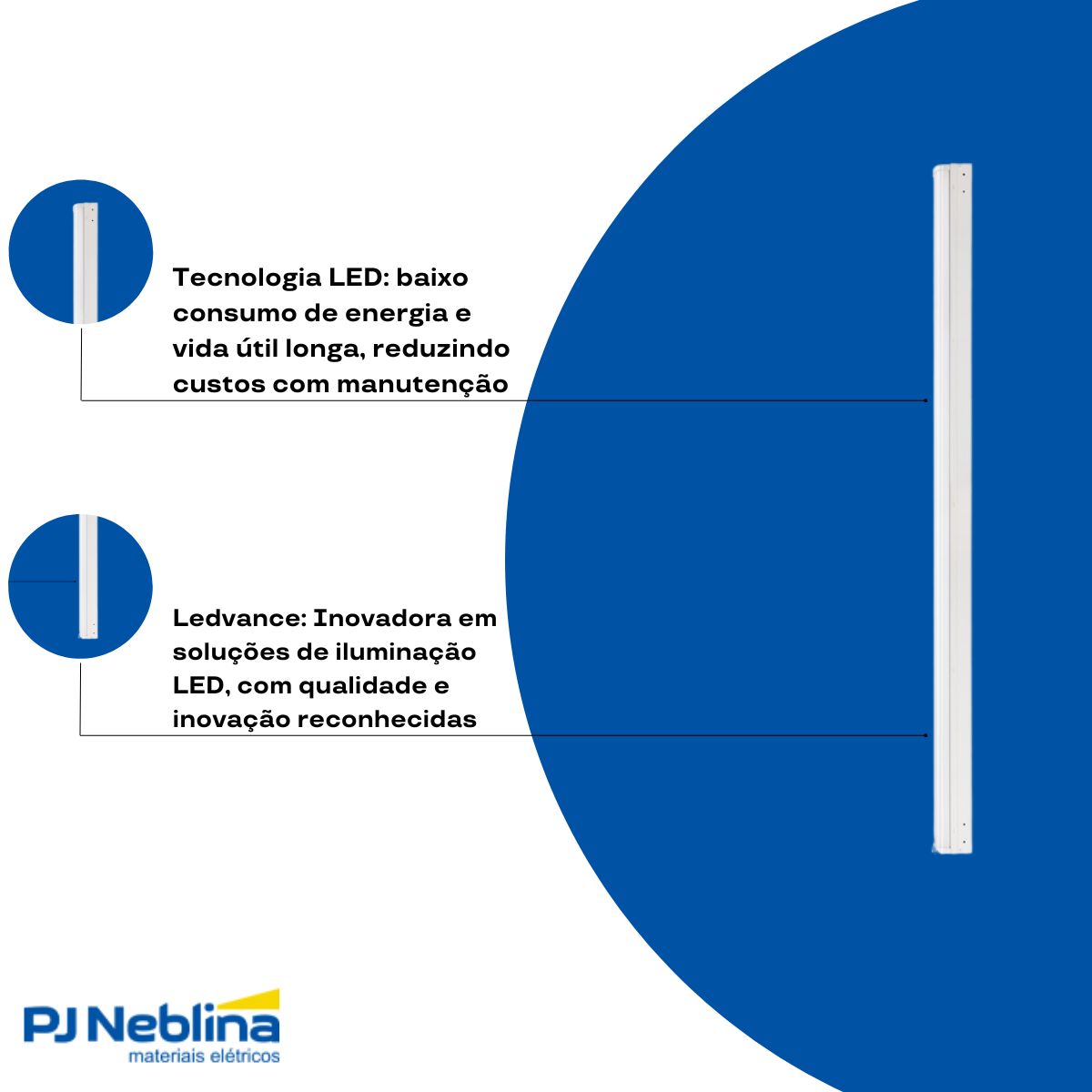 Luminária Linear Led Sobrepor Branco 75W Bivolt 5000K Luz Do Dia 12000Lm Difusor Policarbonato - Ledvance