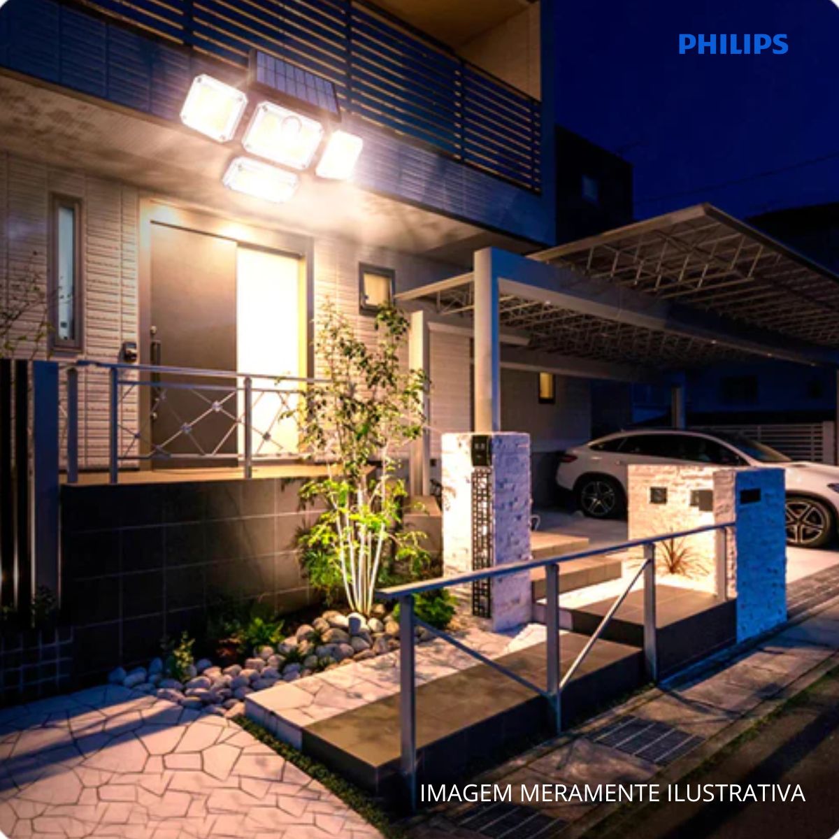 Luminária Refletor Led Retangular Sobrepor Preto 200W Bivolt 6500K Luz Branca 120G - Philips