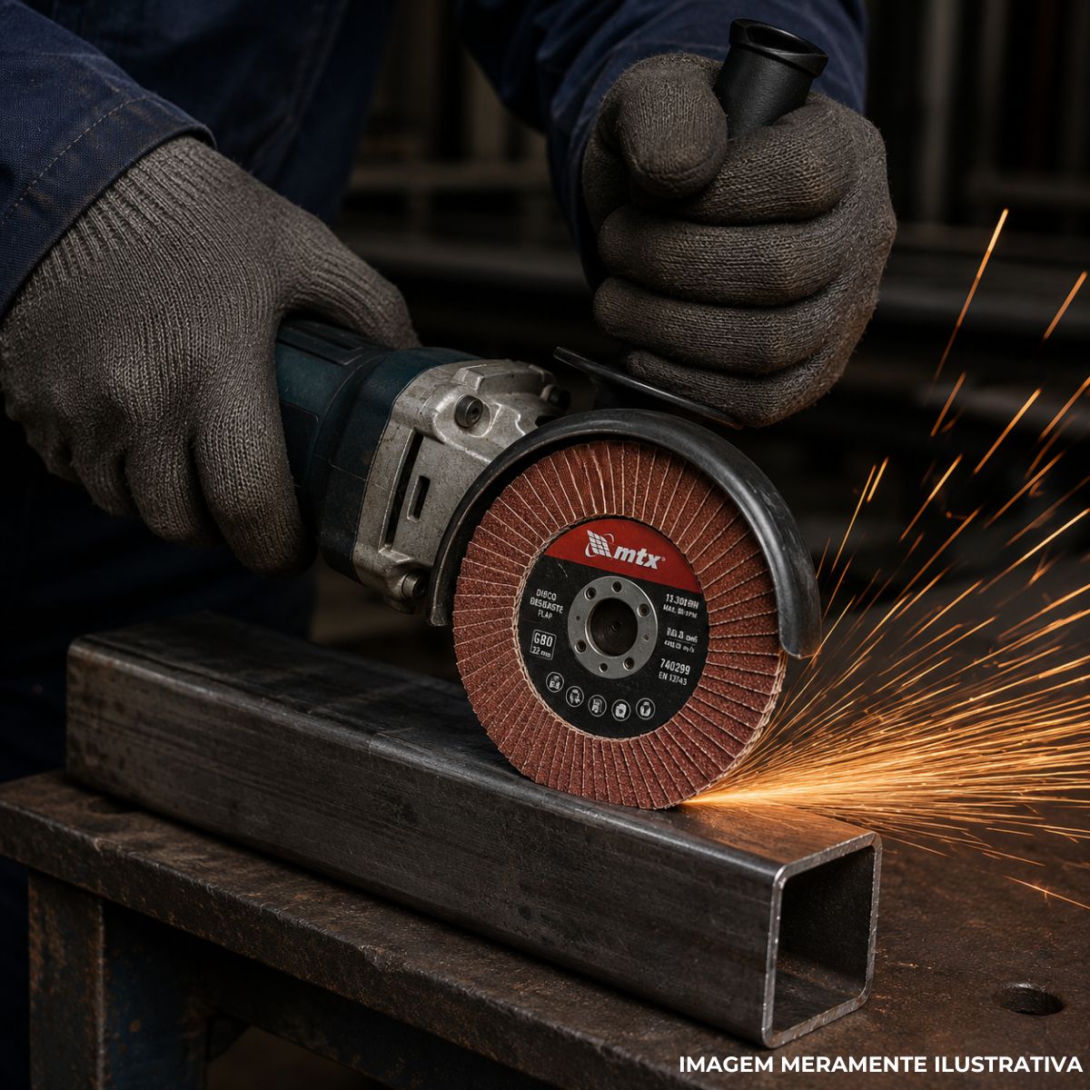 Disco Desbaste Flap 115Mm 22Mm G80 13300Rpm - Mtx
